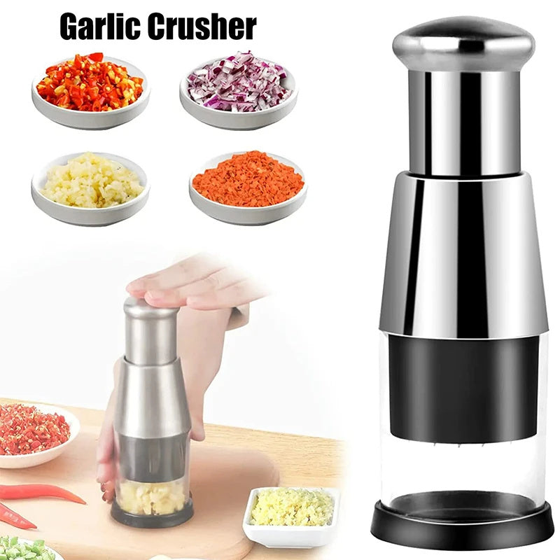 Fantastic Multiple Vegetables Onion Chopper Garlic Crusher Stainless Steel Quick Easy - Top Kitchen Essentials